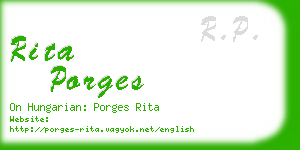 rita porges business card